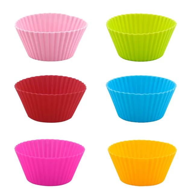 Home Kitchen Cooking Supplies Diy Cake Decorating Tools Silicone Cake Cup Round Shaped Muffin Cupcake Baking Molds