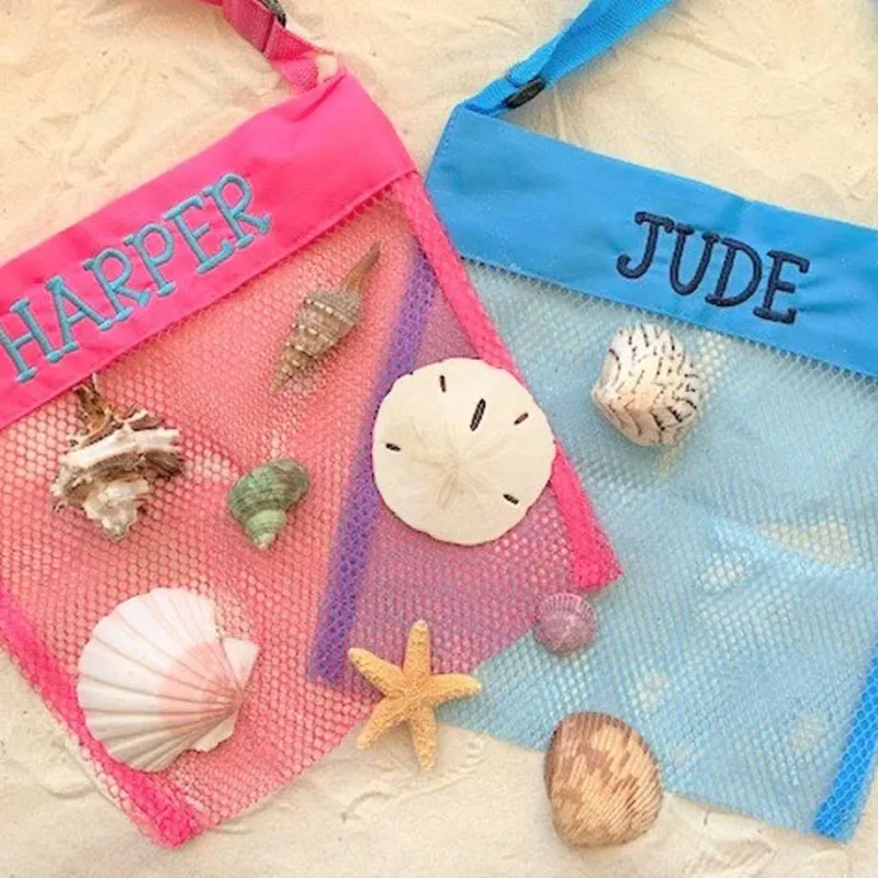 Wholesale Custom Luxury Beach Bags For Kids Mesh Shell Toy Summer Mesh Beach Bag