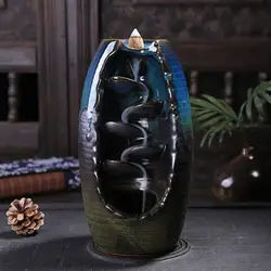 2021 custom chinese gold dragon incense holder porcelain smoke backflow incense stick burner
