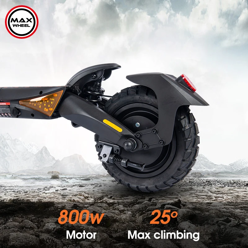 Aluminum alloy 800w motor 48v lithium battery 10 inch off-road tubeless tire T8 adult folding electric scooter