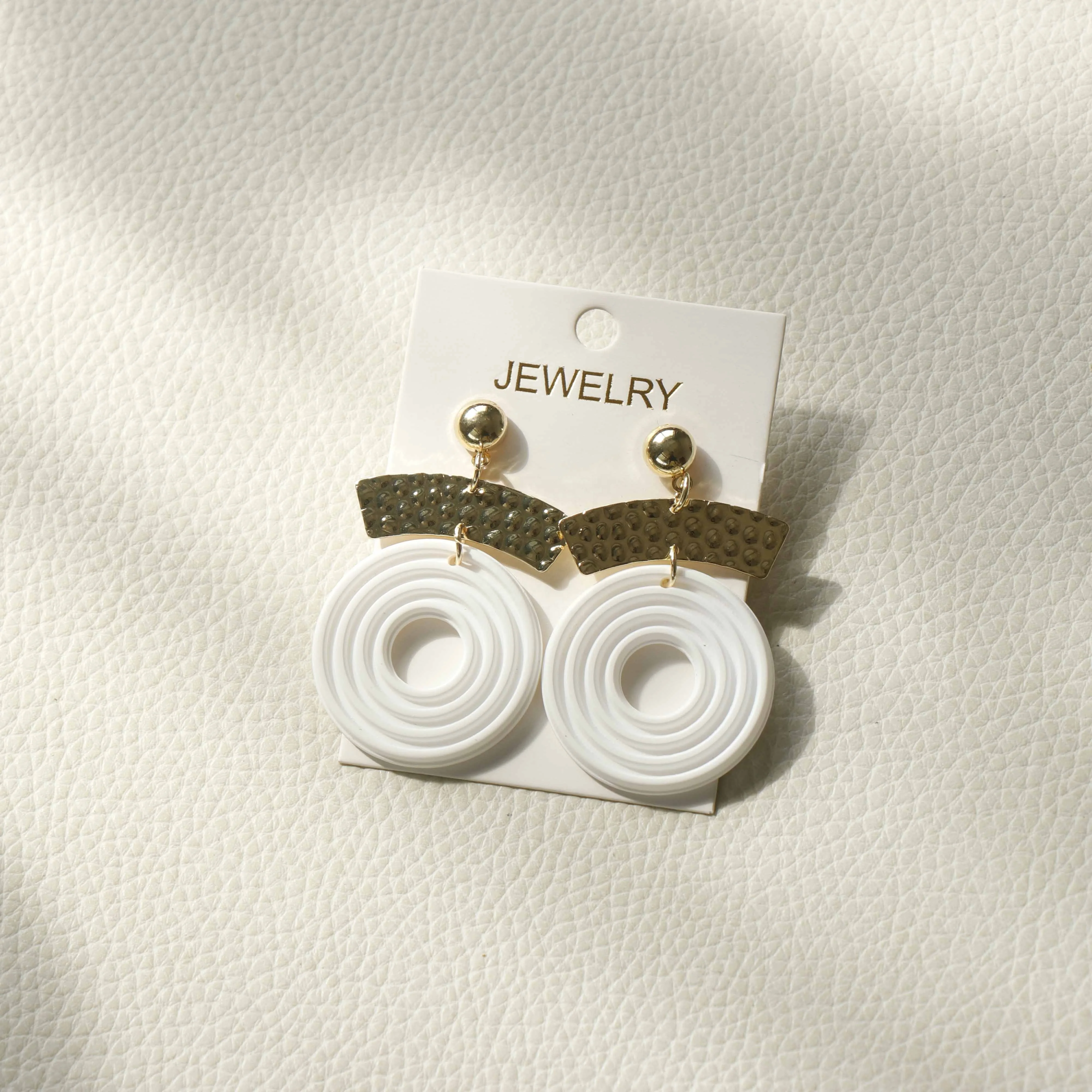 JUHU Elegant acrylic hollow out round geometric arch heart leaf tea cup earring fashion jewelry 2022 wholesale women accessories