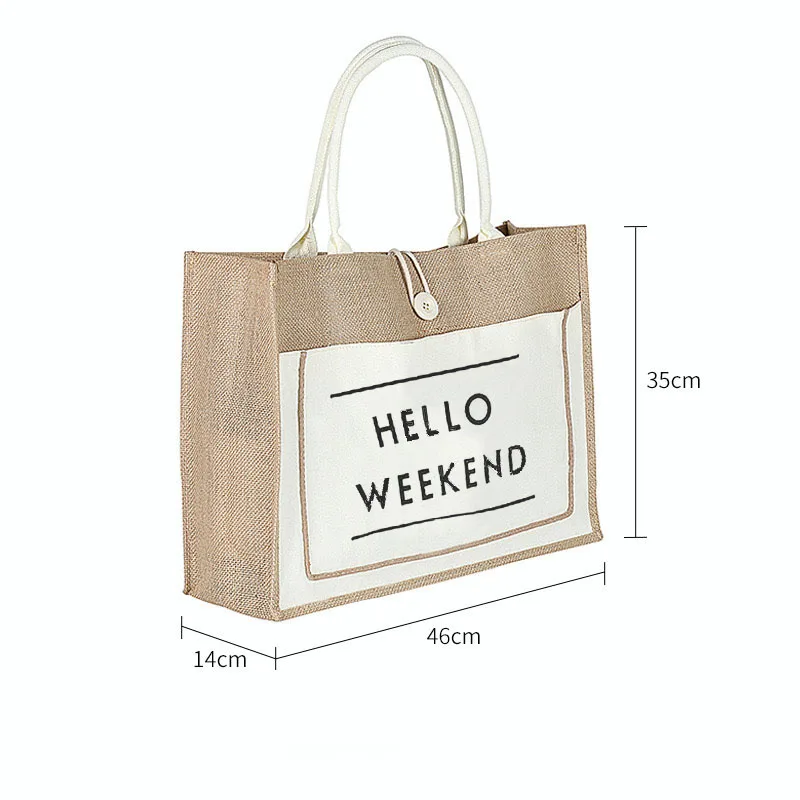 Student large capacity art student portable shopping waterproof jute bag Promotion of customized jute bags Jute shopping bags