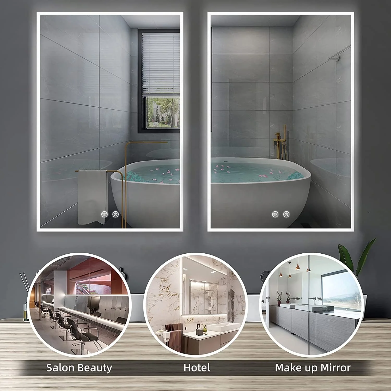 Factory price high quality buy led mirror bathroom clock LED smart mirror