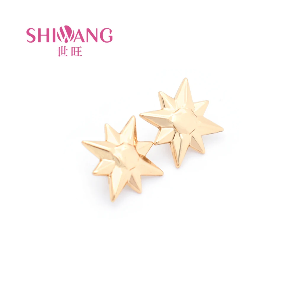 Custom Logo Round Gold Stud Flame Triangle Conchos Decorate Rivet Metal Clothes Button Jeans Metal Snap Button for Clothing