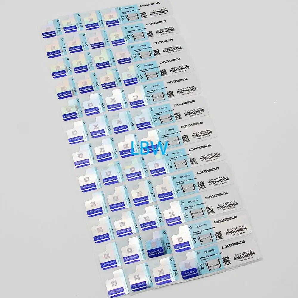 Wind ows 10 Professional Wind ows 10 Pro COA Sticker Retail Key red blue and yellow