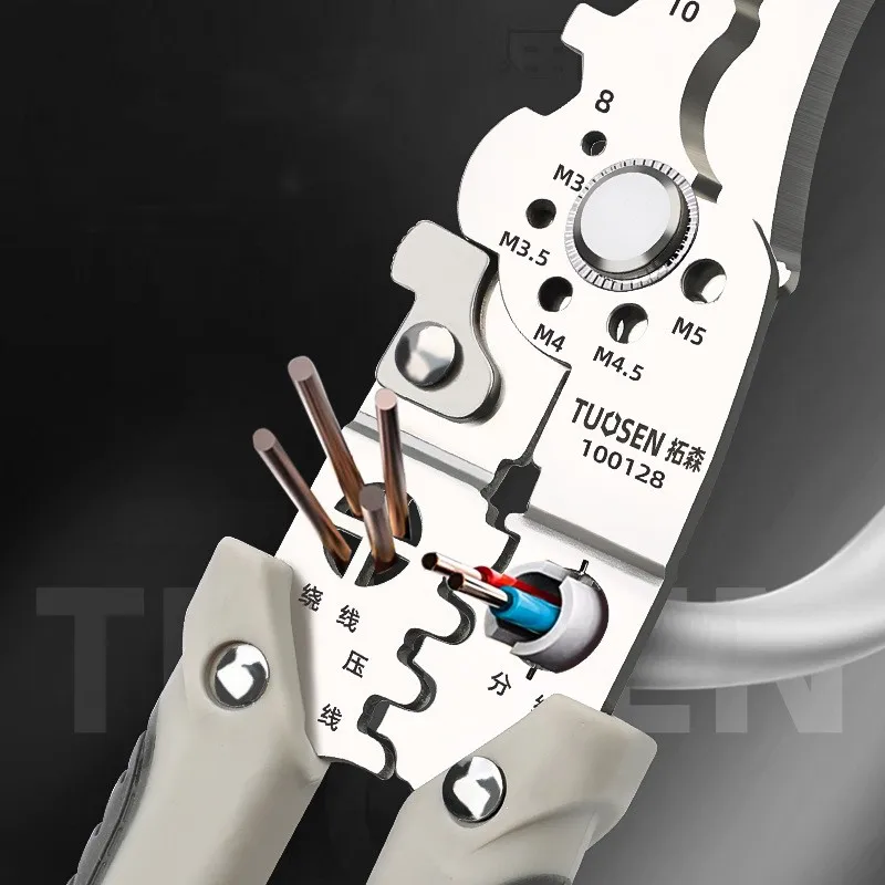 Multifunctional electrical industrial grade branching wire stripping wire pulling electrician specific wire stripping pliers