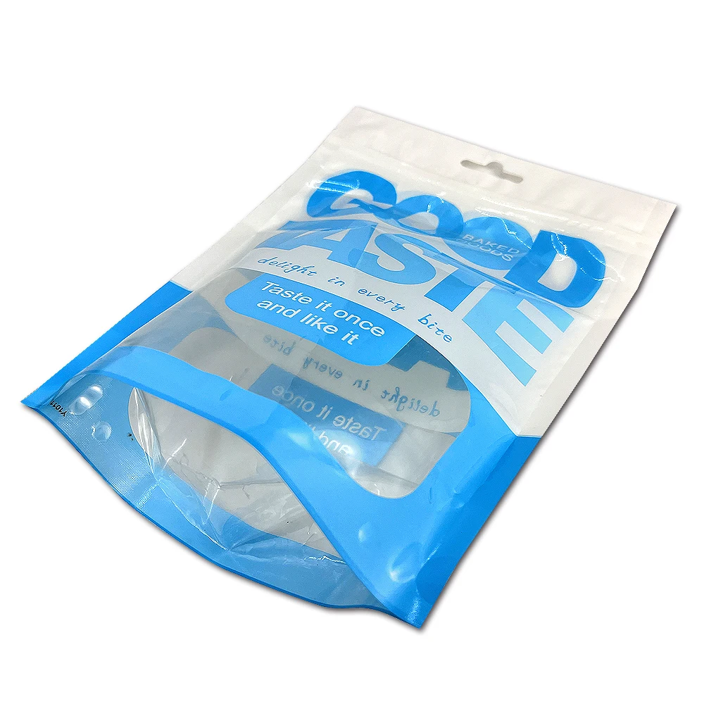 Professional Manufacturer Food Grade Clear Window Stand Up Zipper Plastic Bag For Snack Packaging
