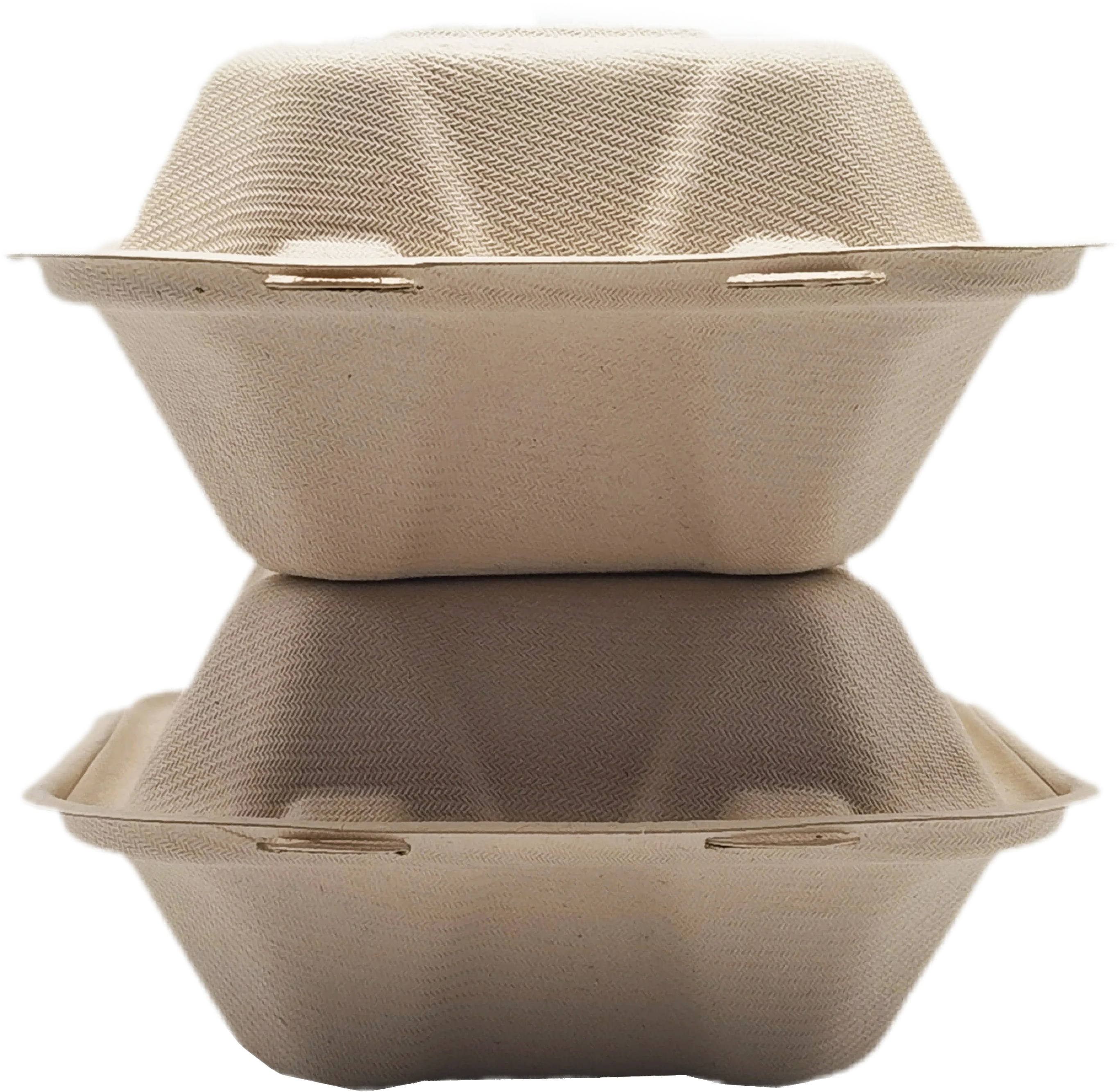 LuzhouPack Sugarcane 6 Inch Biodegradable Disposable Hamburger Container Paper Pulp Burger Box