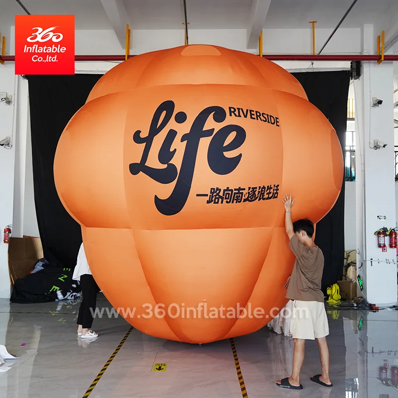 Advertising giant pink inflatable cartoon characters ground balloons with custom logo printed for display
