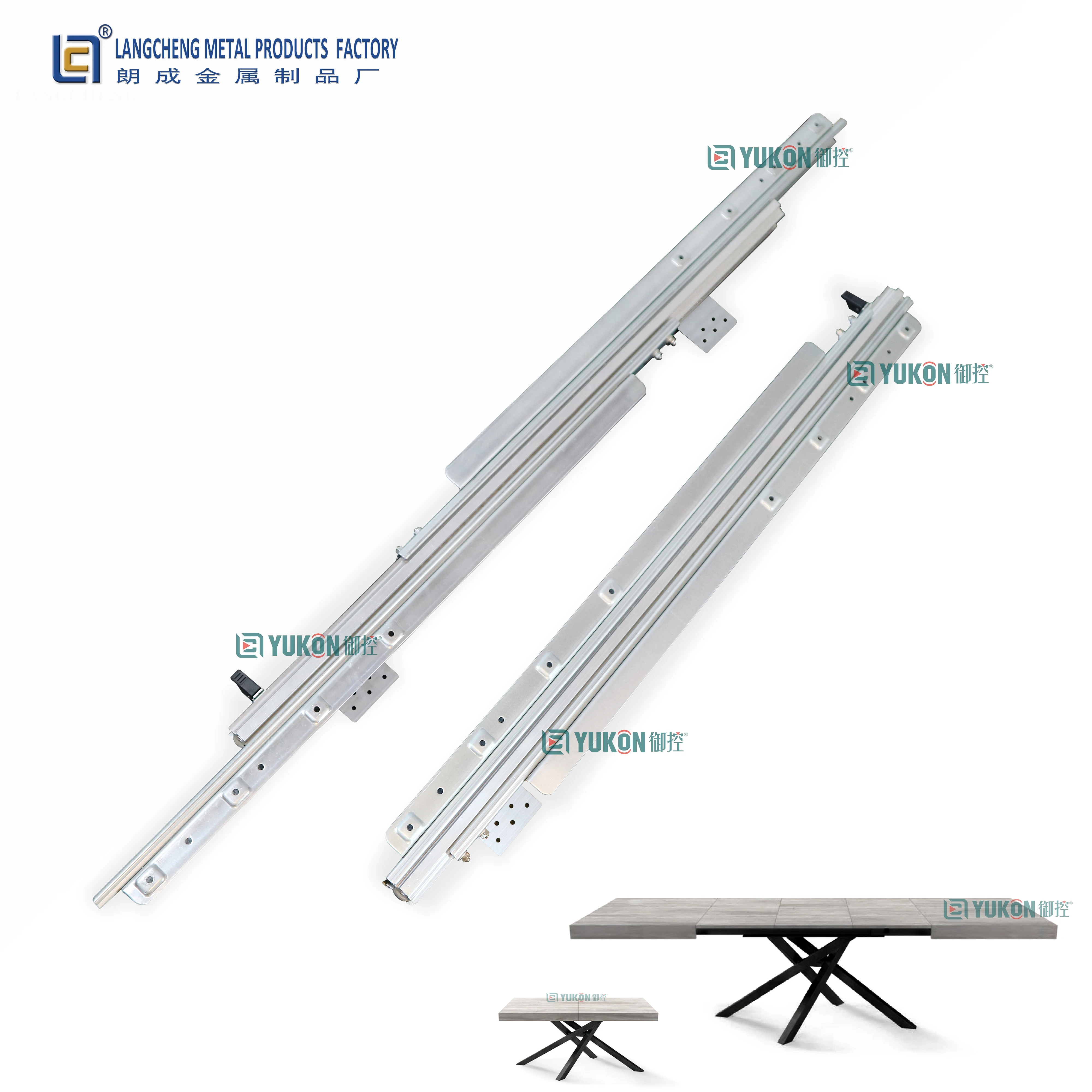 Steel Aluminum Ball Bearing Telescopic Extender Dining Extending Table Mechanism