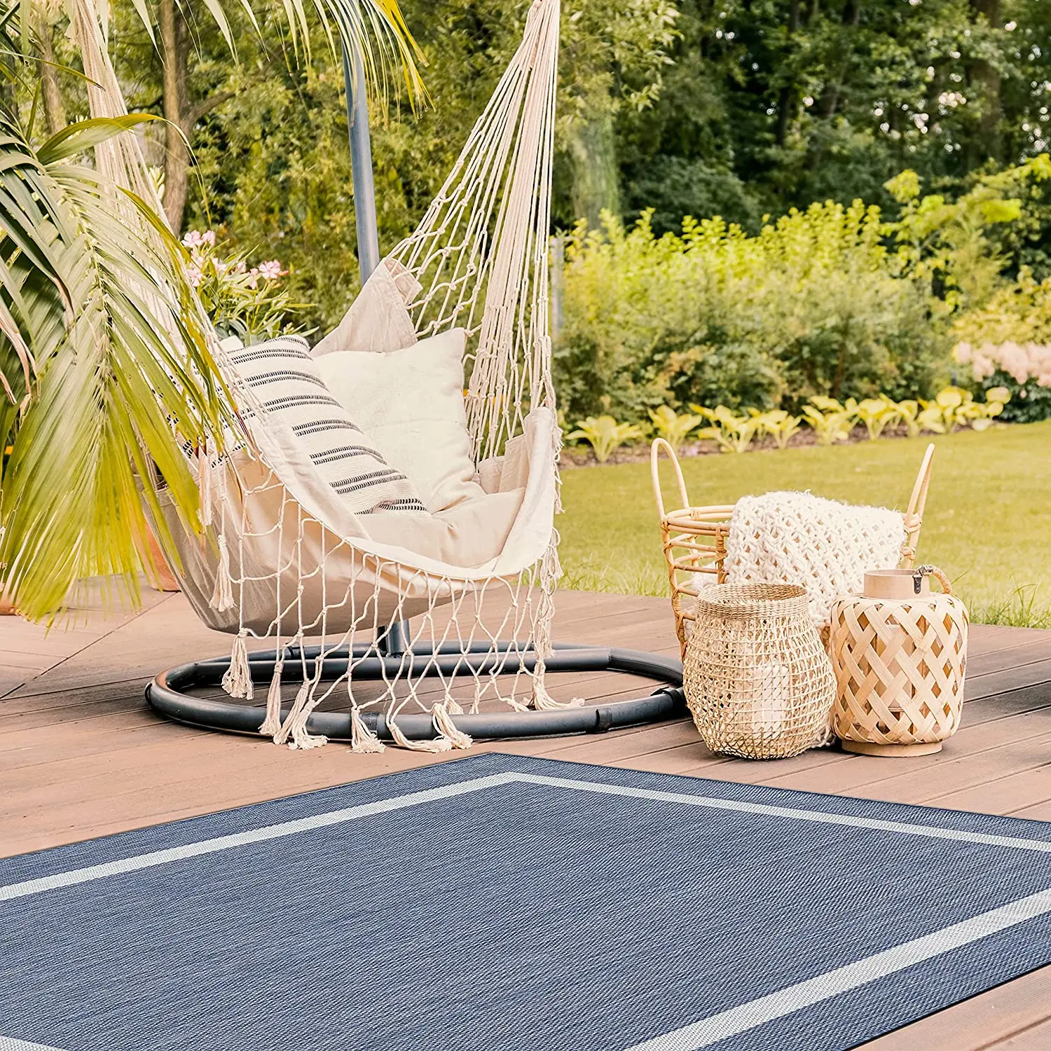 Wholesale high quality outdoor pp plastic woven patio rug mat