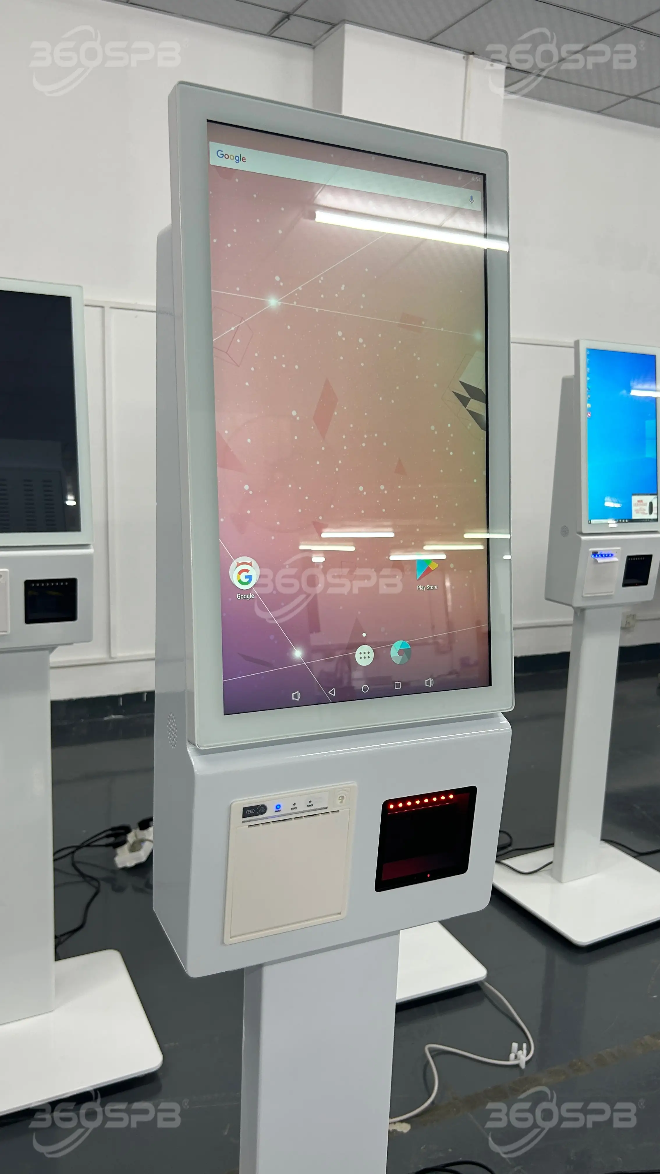 360SPB|21.5' digital kiosk touch screen With QR Scanner And Printer Self Service for coffee shop
