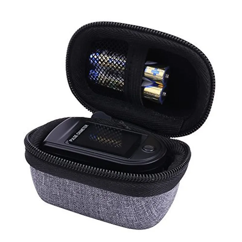 
custom logo hard shell zipper oximeter eva case 