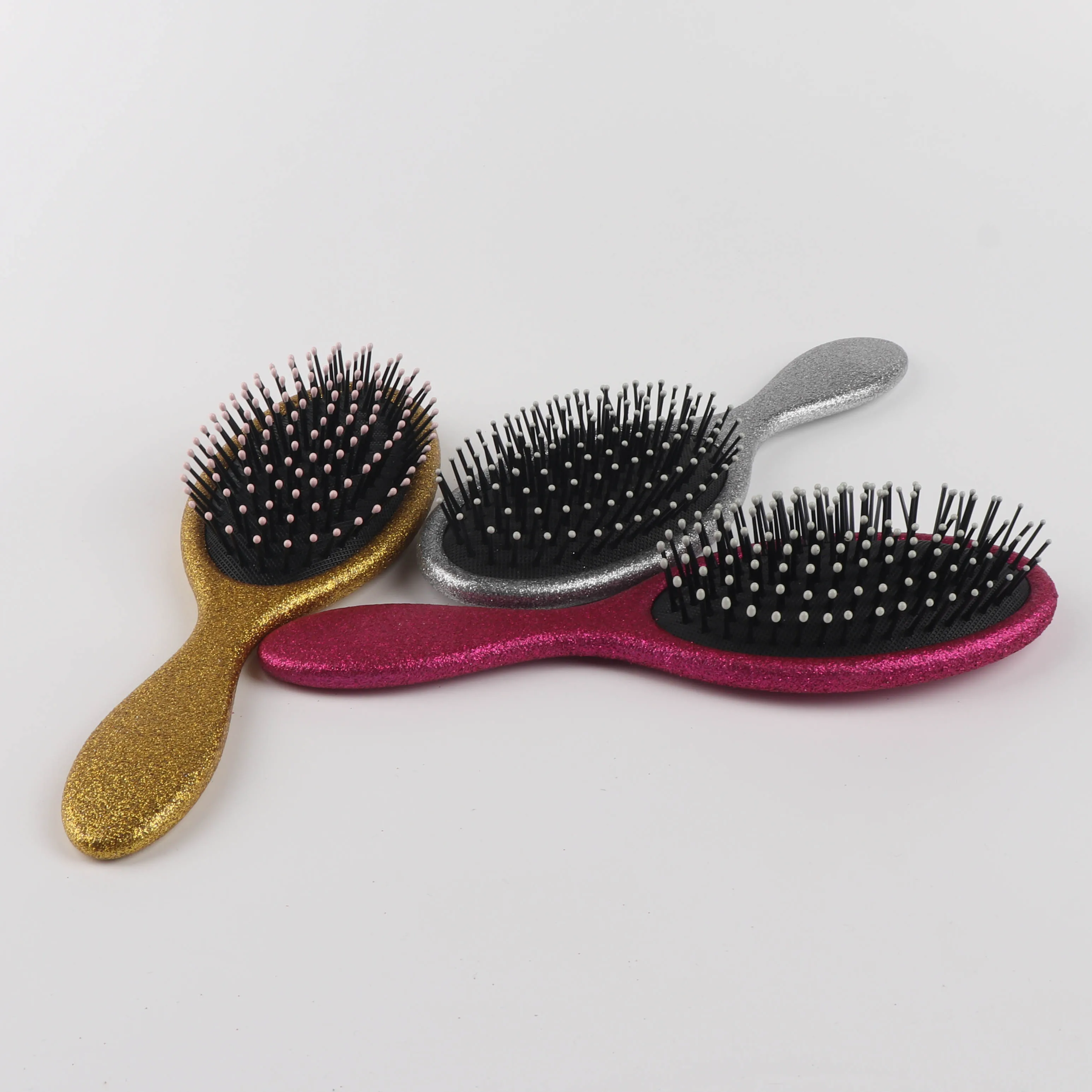 Пластиковая надувная подушка с логотипом на заказ Массажная щетка для волос блестящим спреем прямая кудрявая веслом