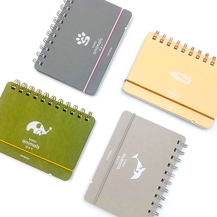 Милый дневник журнал на заказ планировщик печать переработка крафт-бумаги карманный блокнот со спиральным переплетом с эластичной лентой