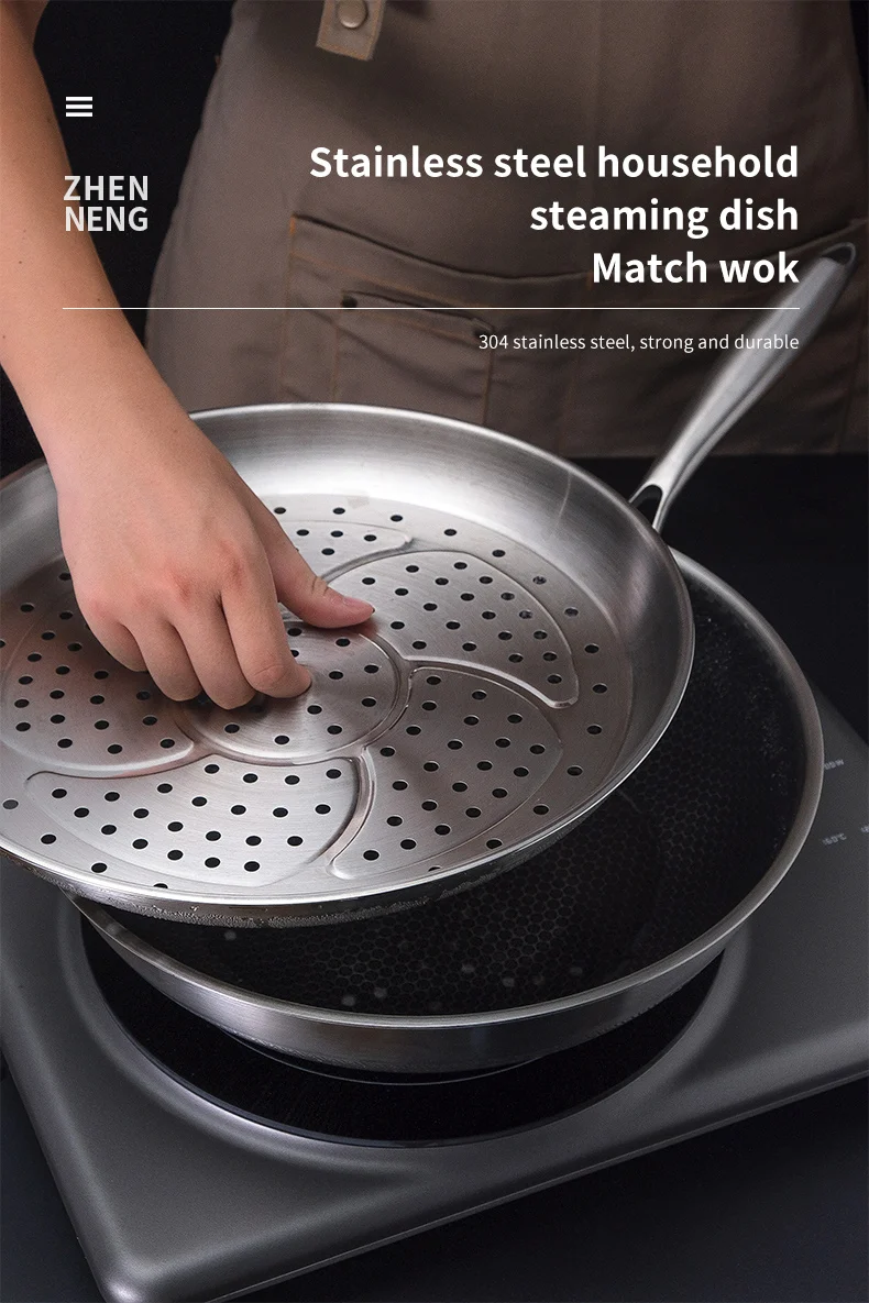 Hot sale stainless steel wok pan non-stick frying pan honeycomb coating woks with visible glass handle