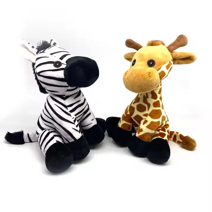 Custom Stuffed Soft Stuffing Toy Animal Zebra Giraffe Baby Cute Toys High Quality Cute Doll Baby Toys Kids