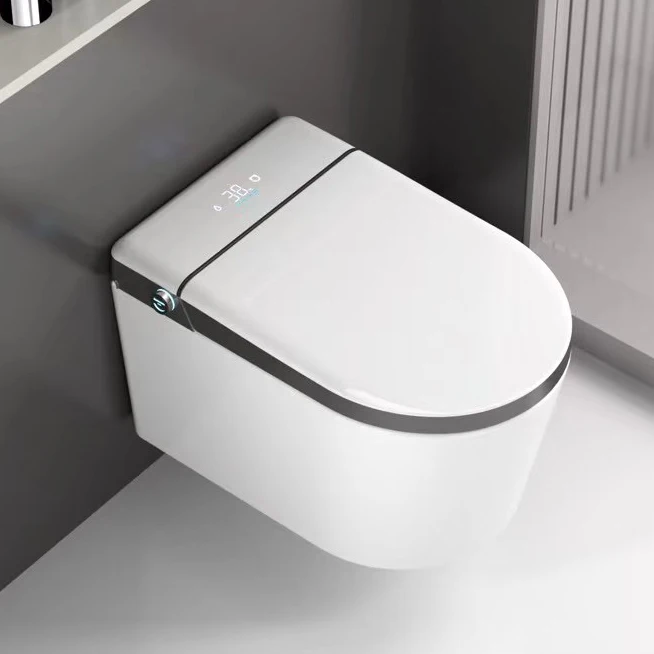 New Arrival Intelligent Wall Mounted Sanitary Ware Bathroom Automatic Hanging Water Closet Ceramic Wall Hung Smart Toilet