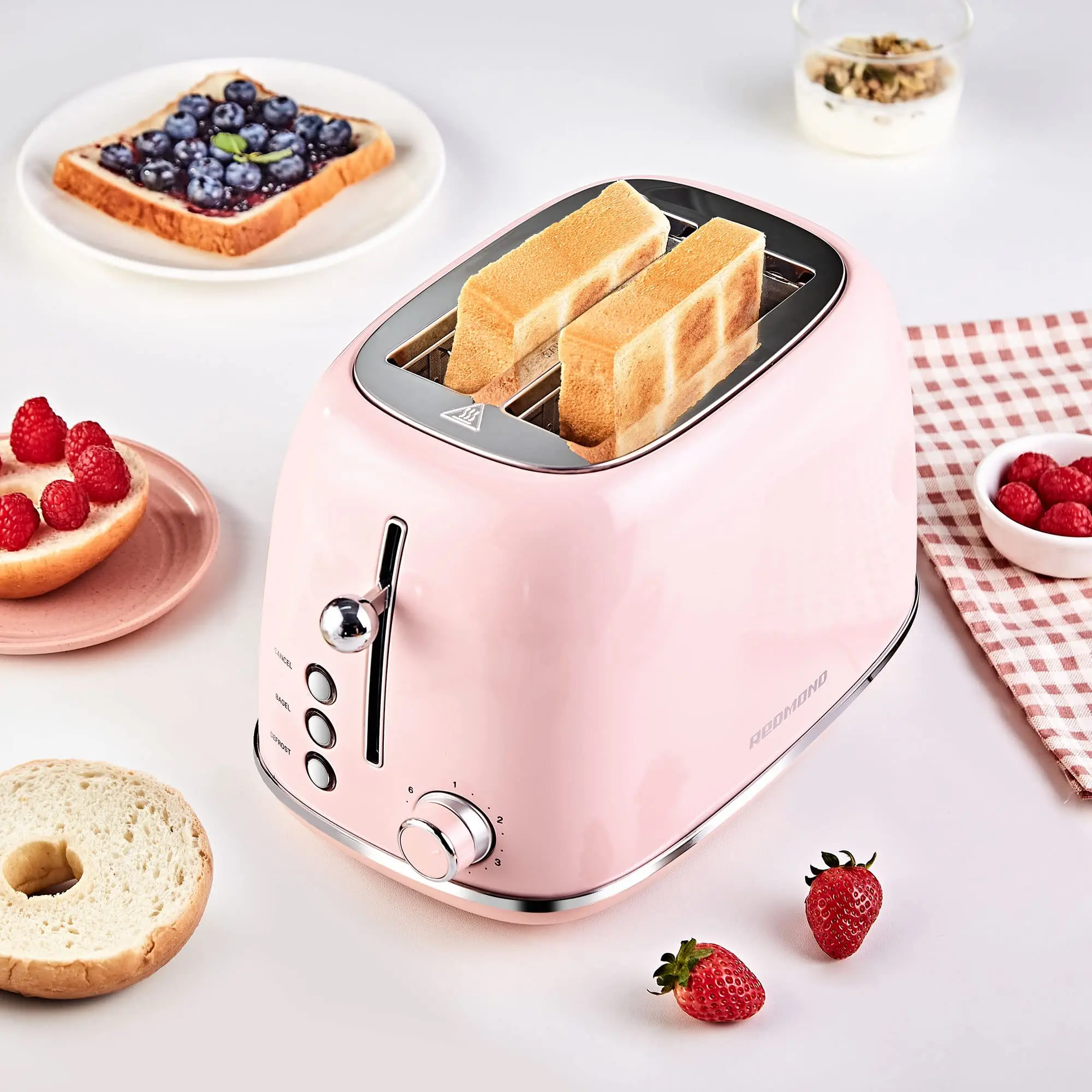 Bagel Cancel Defrost Function 6 Bread Shade Settings Extra Wide Slot and Removable Crumb Tray 2 Slice Retro Stainless  Toaster
