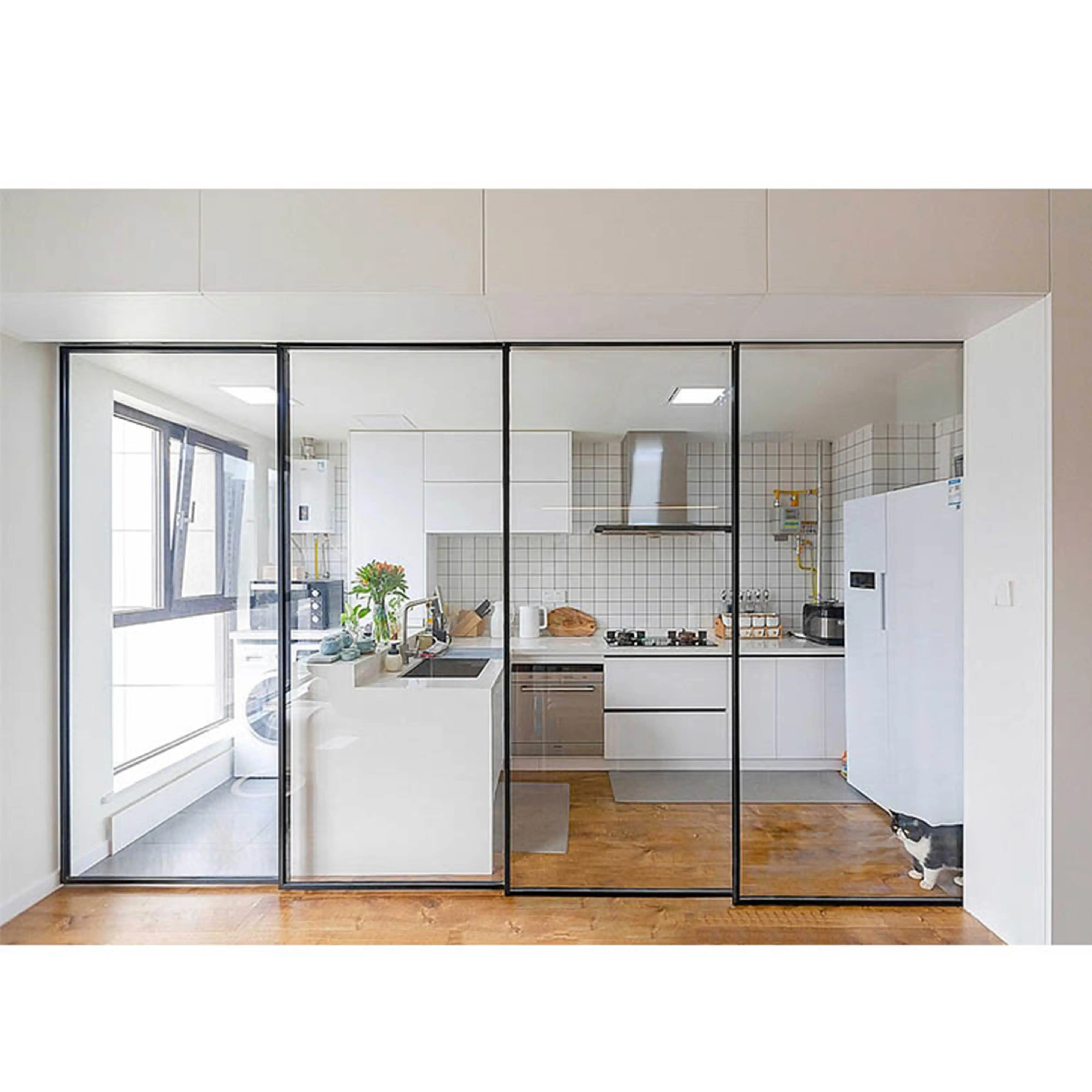 561024 Custom Bathroom Stainless steel Sliding Frameless Shower Glass Door Hardware Accessories