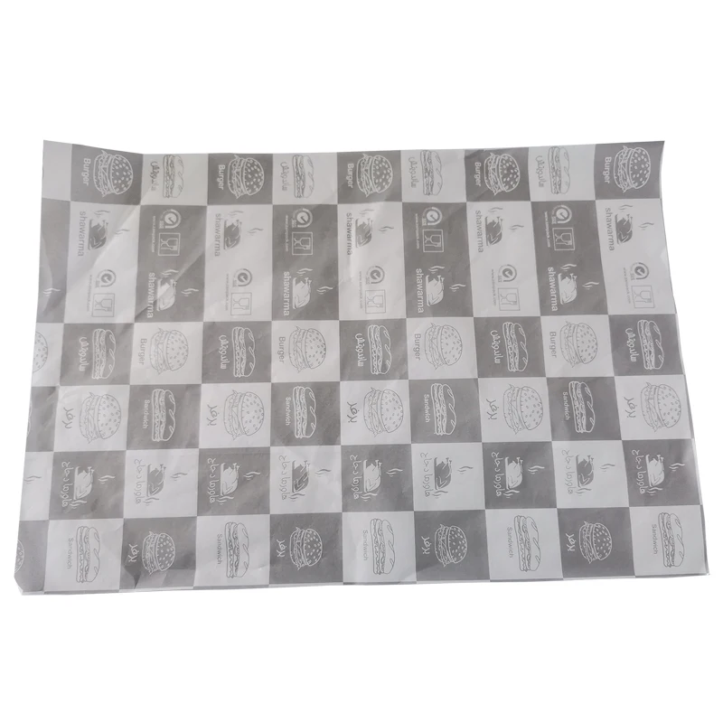 Environmental protection printed wax paper sheets Oil-Proof paper Moisture-Proof  Sandwich Wrapping Paper