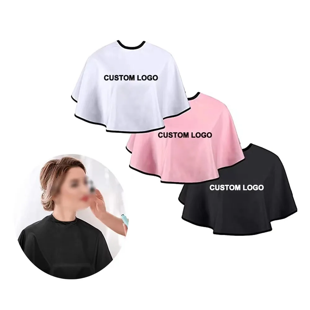 Custom Logo Nylon Waterproof Salon Barber Cape Hair Dye Shawl Non-stick Hair Household Hairdressing Cape