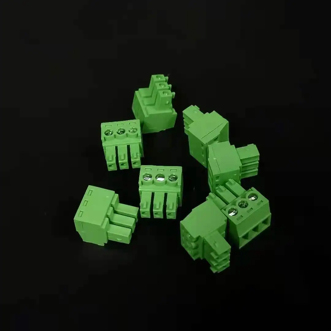 
 High quality 3.81mm pitch terminal strip 2P-16P stainless steel screw terminal block female male connector pcb board  