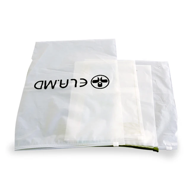 Custom Own Logo Eco Friendly Zip Lock Bag Frosted Packaging Clothes Zipper Pouch For T Shirt Clothing Underwear