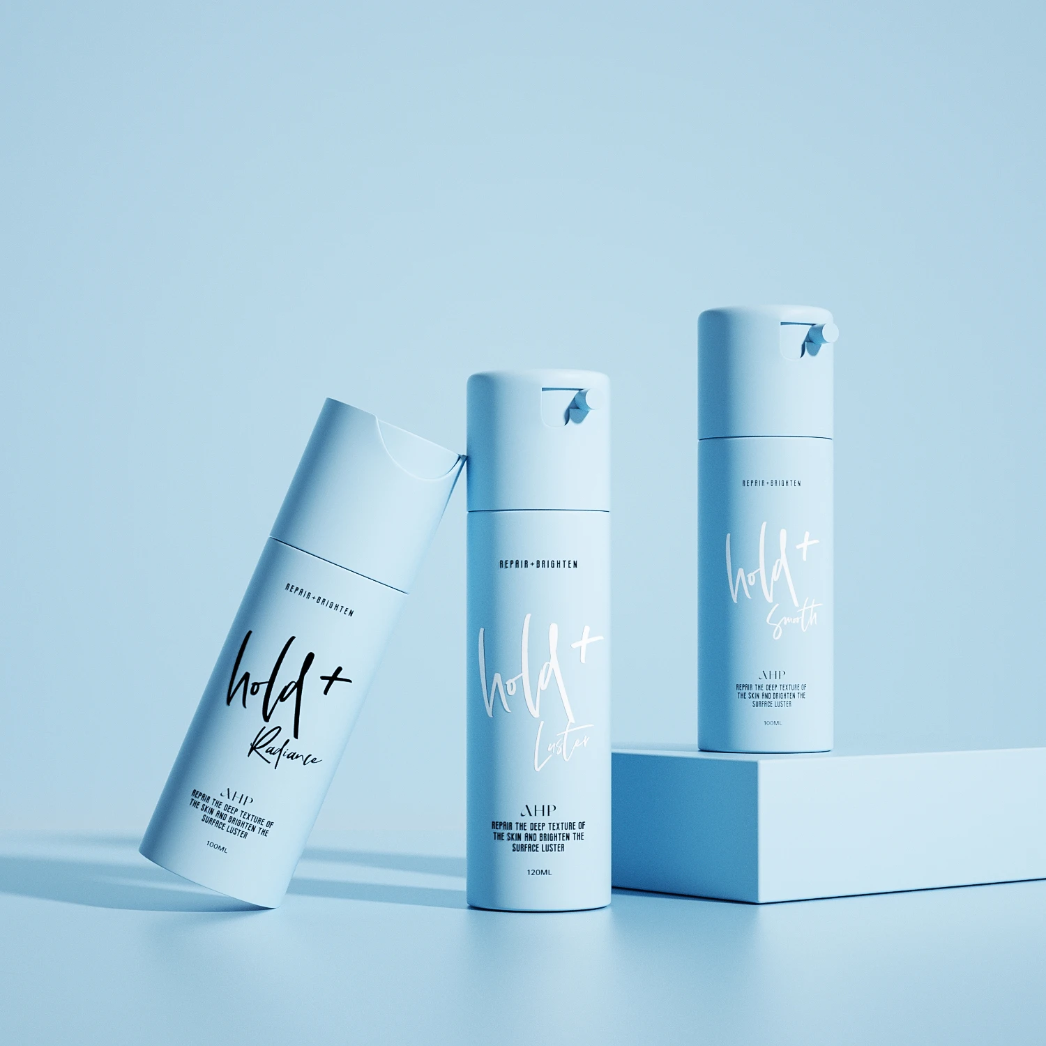 Simple design skincare bottle set 15ml 30ml 50ml airless cosmetic pump bottle with custom color for eye cream packaging