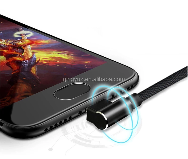  USB-кабель для быстрой зарядки iPhone 11 Pro Max XS XR X 8 7 6 5 iPad текстильный плетеный кабель передачи данных скорость 90 градусов 2 1