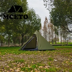 MCETO Ultralight hunting 3 Person Pyramid Tent Hexagonal Camping Double Layer Tipi Hunting Equipment