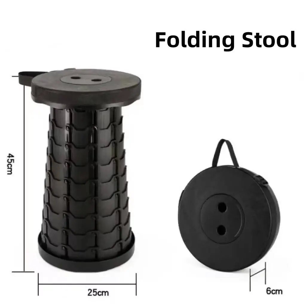 Wholesale Outdoor Portable Folding Stool Adjustable Plastic Retractable Fishing Chair with Train Stall for Train Watching