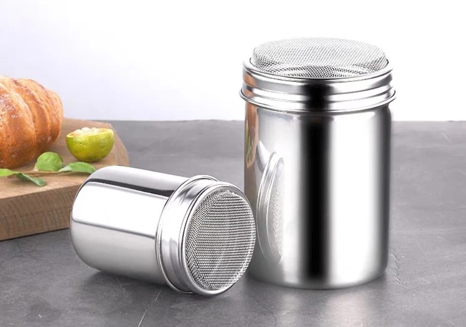 304 Stainless Steel Fancy Coffee Cocoa Powder Cylinder Vintage Korean Style Matcha Mesh Sieve Stocked Feature