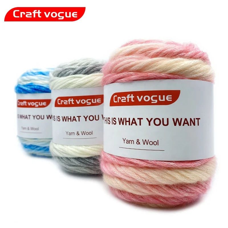 Craft Vogue fashion global market sale rainbow cake wool yarn for weaving handcrafts
