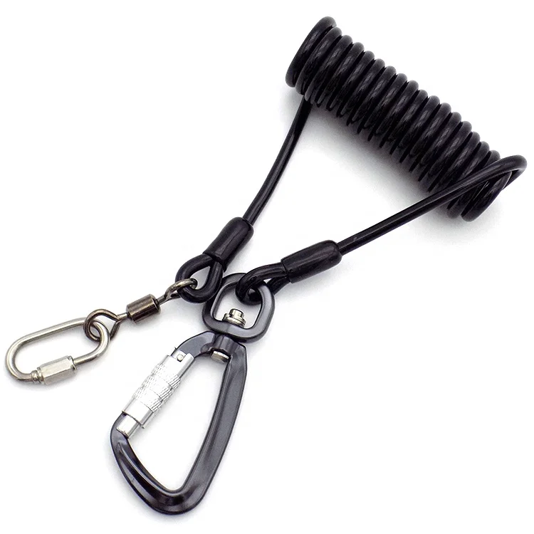 Marine Boat Outboard Safety Kill Switch Keys Sprial Coiled Lanyard Safety Lanyard for Scaffold Spanner