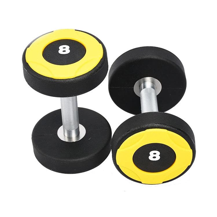 2019 Cheap Commercial Fitness Dumbbell Set China Wholesale Round Pu Gym Dumbbell For Sale