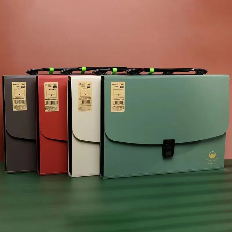 School Office Simple Style Organ Bag Data Test Paper Multiple Colors High-Capacity  Multi Level Folder