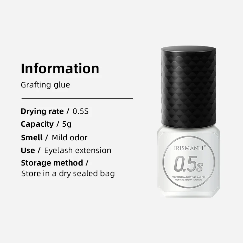 IRISMANLI 0.5s Individual Eyelash Extensions Glue Fast Drying Eye Lash Glue Waterproof Private Label Extension Glue