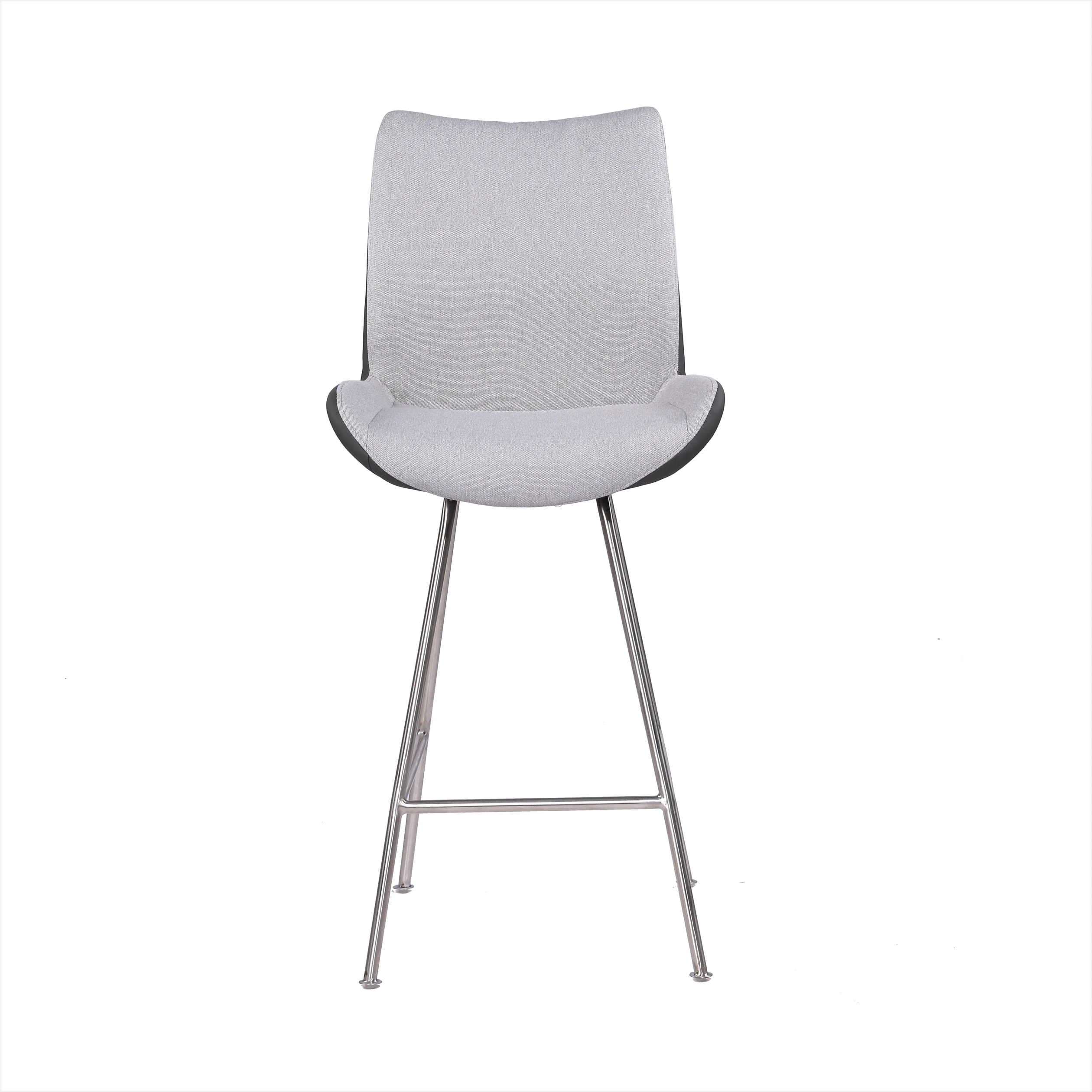 Скандинавский дизайн, барный стул с пластиковым полипропиленовым сиденьем, металлический каркас, барный стул с низкой спинкой для кафе, паба, бара