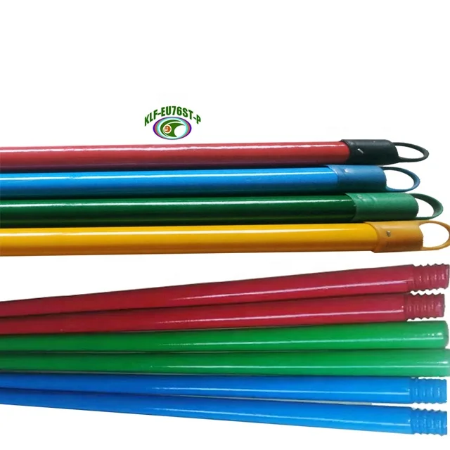 120 cm 2.2 cm 150 cm 2.5 cm red yellow blue green colourless  painted japanned lacquered wooden broom mop brush stick handle