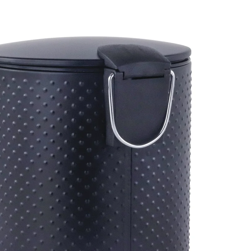 Mini Embossed elegant pedal bin and toilet brush set Bathroom Trash can Matching Toilet Brush holder
