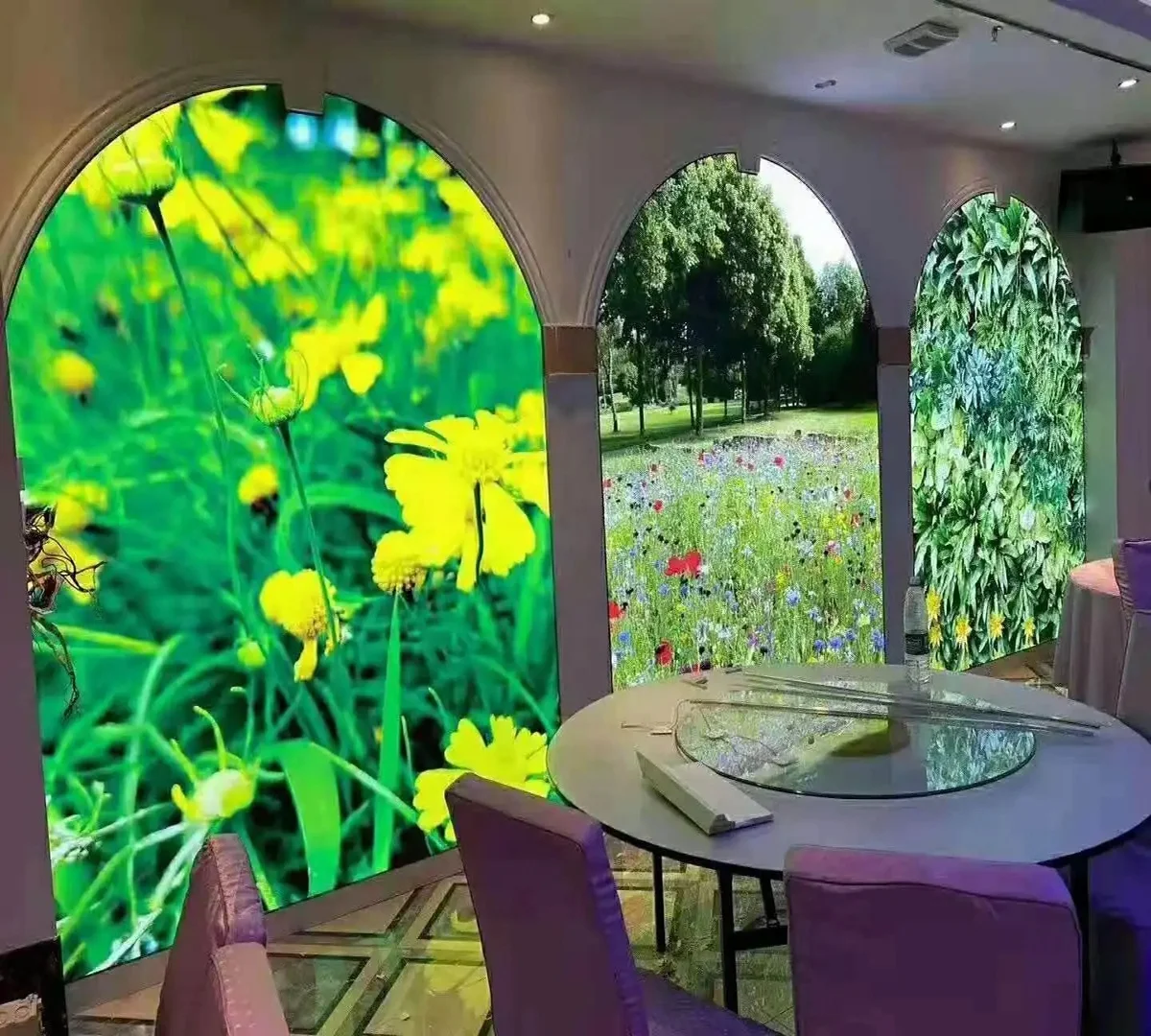 ZHIHAI office and shops ceiling decoration materials round circle pvc stretched ceiling