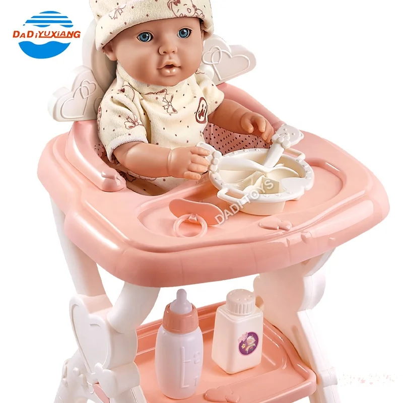 Игровой домик DADI OEM/ODM реалистичный высокий обеденный стул набор для кормления ребенка 16 дюймов детские куклы игровые наборы с IC