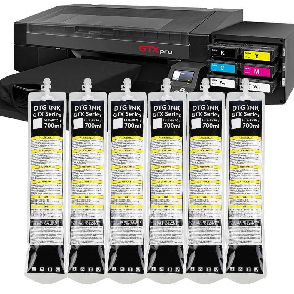 700ml dtg textile ink bag for brother gtx ink chip pro gtx 600 3 gtx 422 423 gtx-422 gtx-423 dtg printer bulk ink with chips