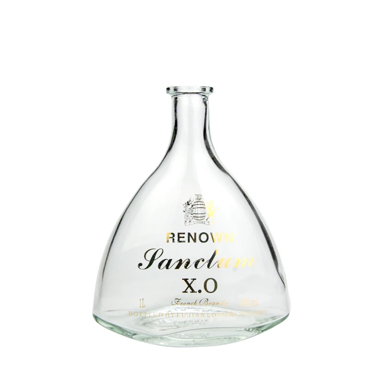 
100ml 250ml 375ml 500ml frosted glass bottle for liquor round gin bottles clear vodka XO glass bottle wholesale 
