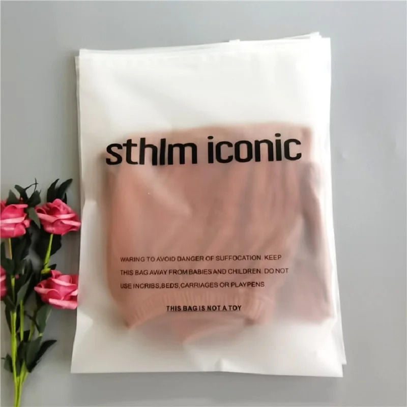 Wholesale price frosted sealing zipper lock bag frosted matte printing customer logo plastic zipper bag for cloth
