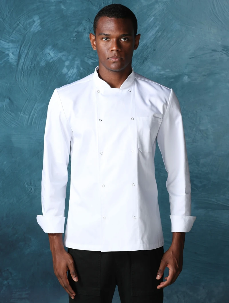 CHECKEDOUT 2022 latest design double breasted long sleeve fashion chef jacket and catering uniform for hotel and restaurant