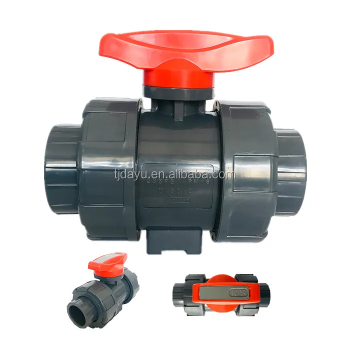 ATA factory cheap sale dn15 to dn100 UPVC PPH handle manual ball valve  bare stem motorized pneumatic drive