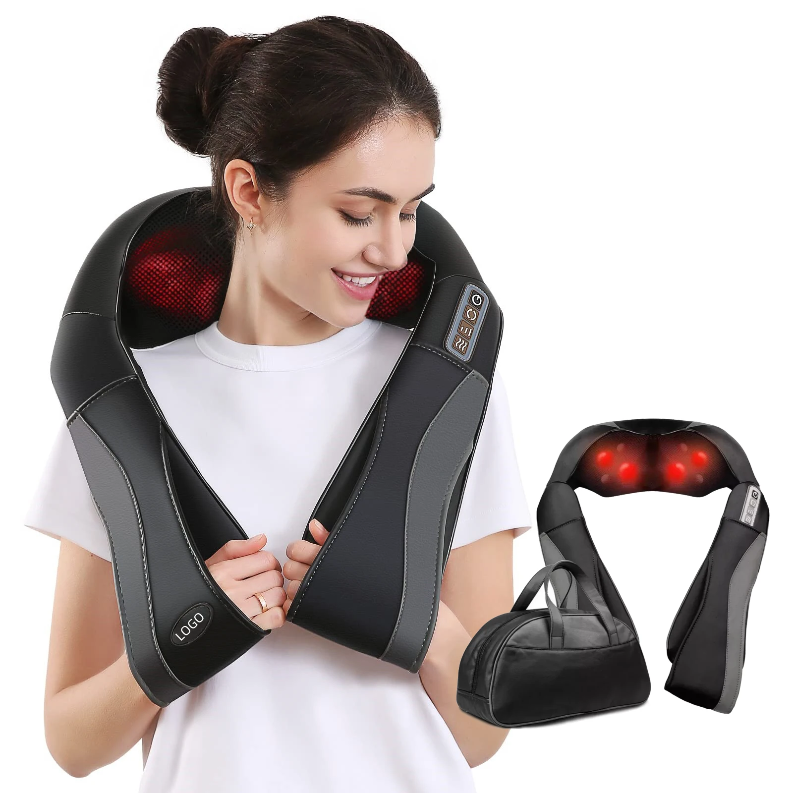 Trending Products 2024 New Arrivals Neck Shoulder Massage Shawl Wireless Electric Shiatsu Neck Massager With Heat