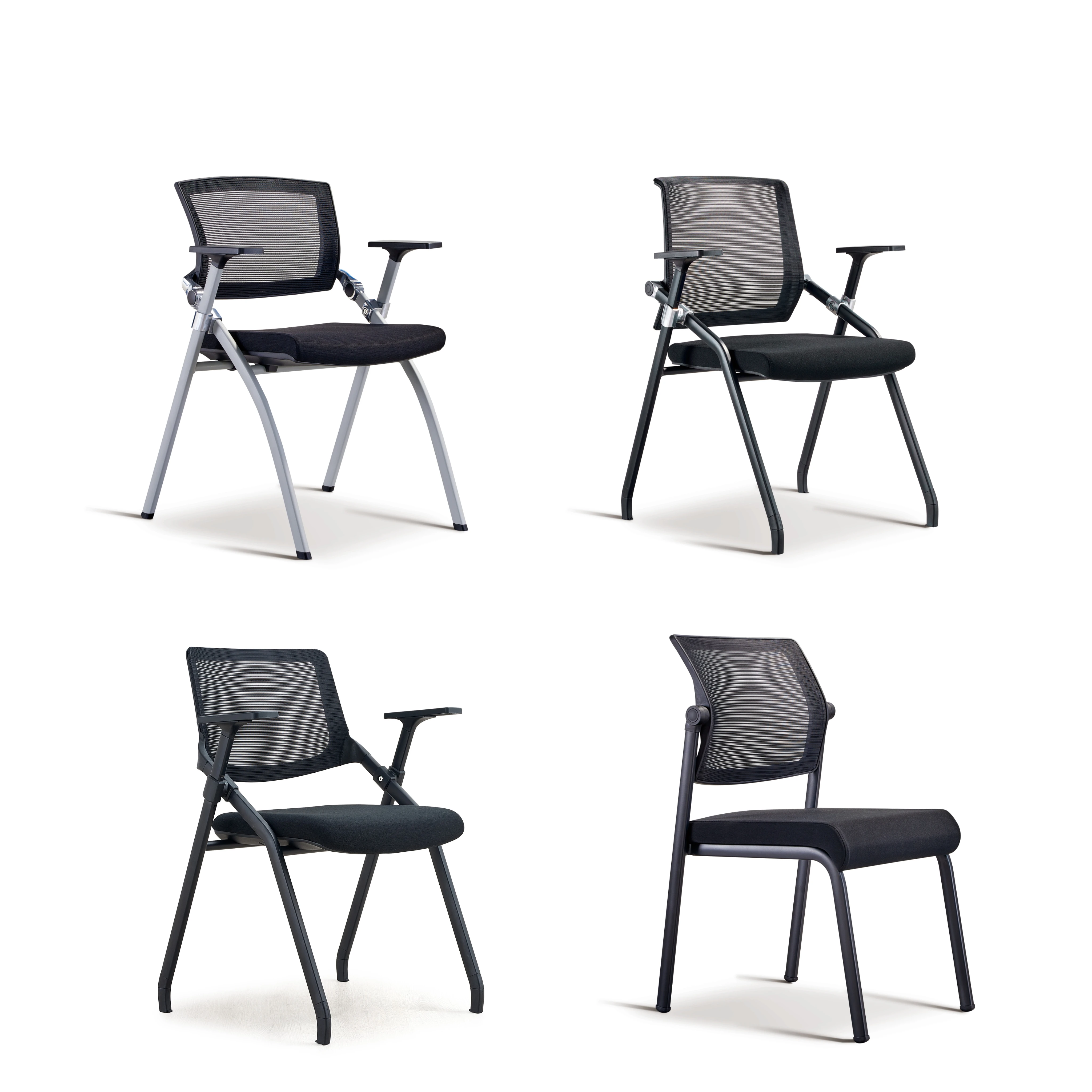 Conference meeting room classroom chairs with wheels plastic folding chairs for events training room mesh office chair